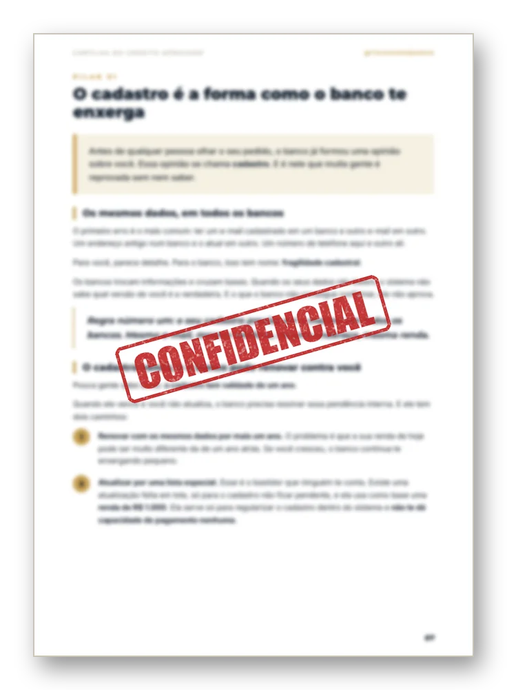 Ficha de cadastro bancário