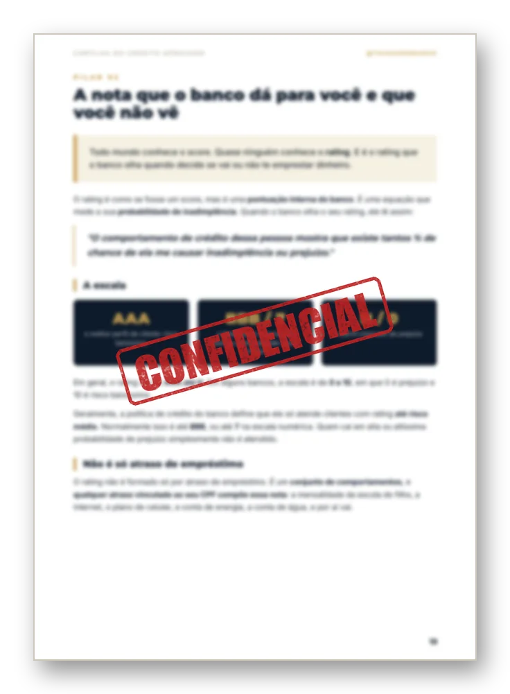 Página confidencial da cartilha